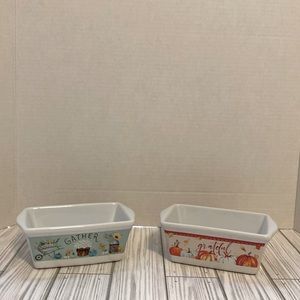 Set of 2 Fall Themed Mini Loaf Pans